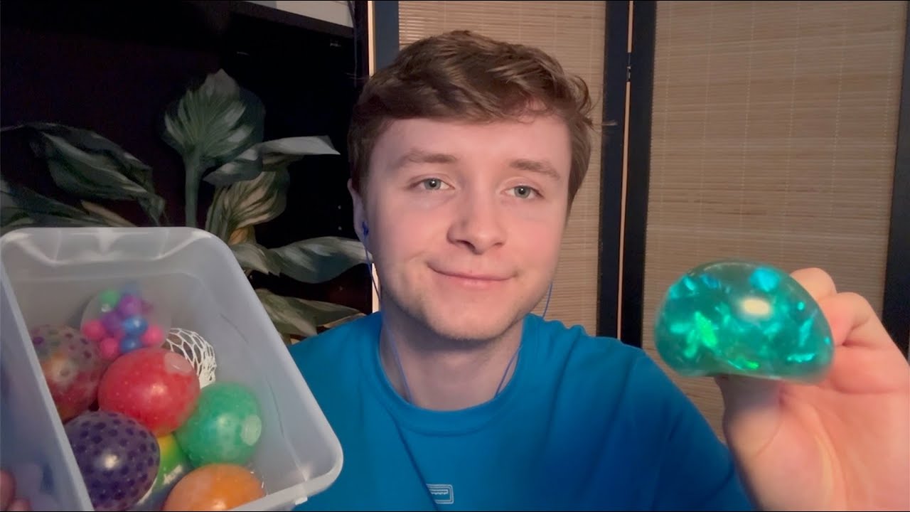 ASMR Stress Ball Squish (anxiety relief, whispering, for sleep)