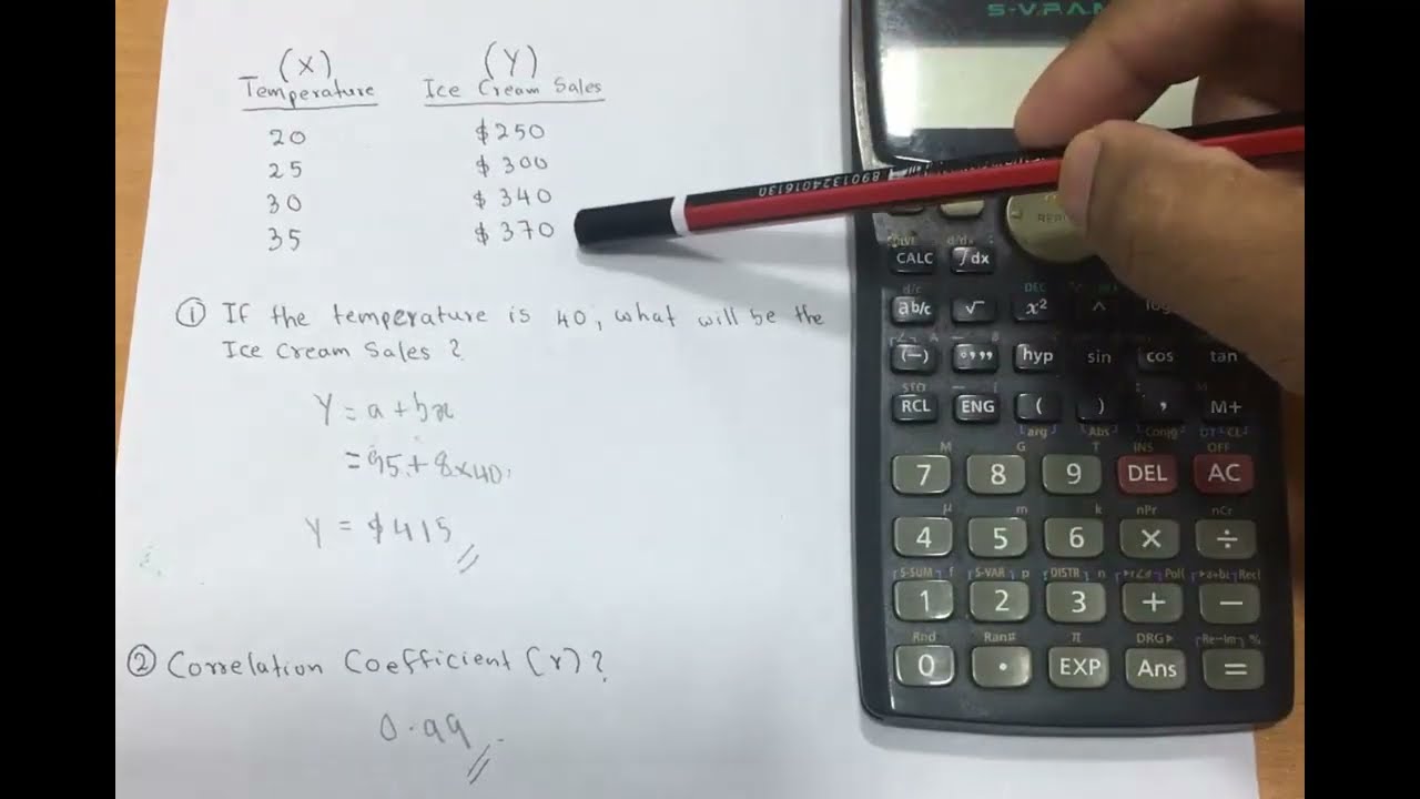 Regression and Correlation - Casio | fx 991ms | fx 100ms | fx 82ms | fx 350ms Calculator