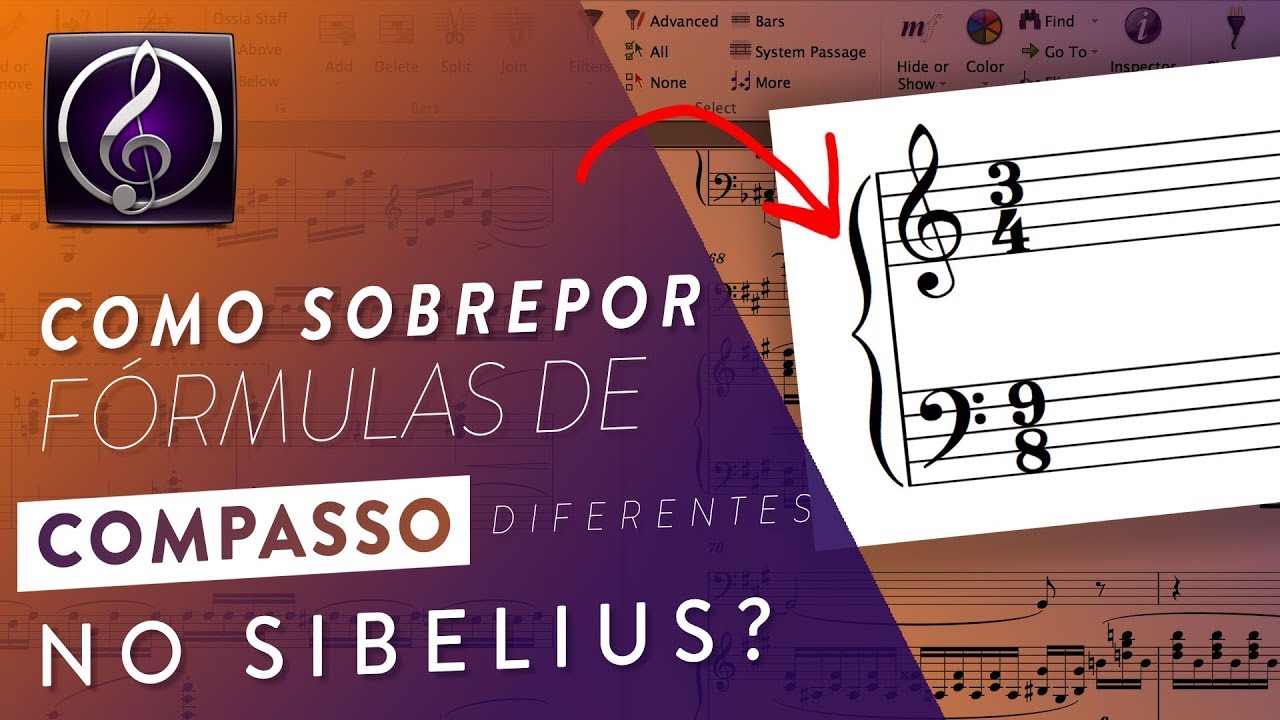 Como sobrepor duas fórmulas de compasso diferentes no Sibelius // TUTORIAL DE SIBELIUS