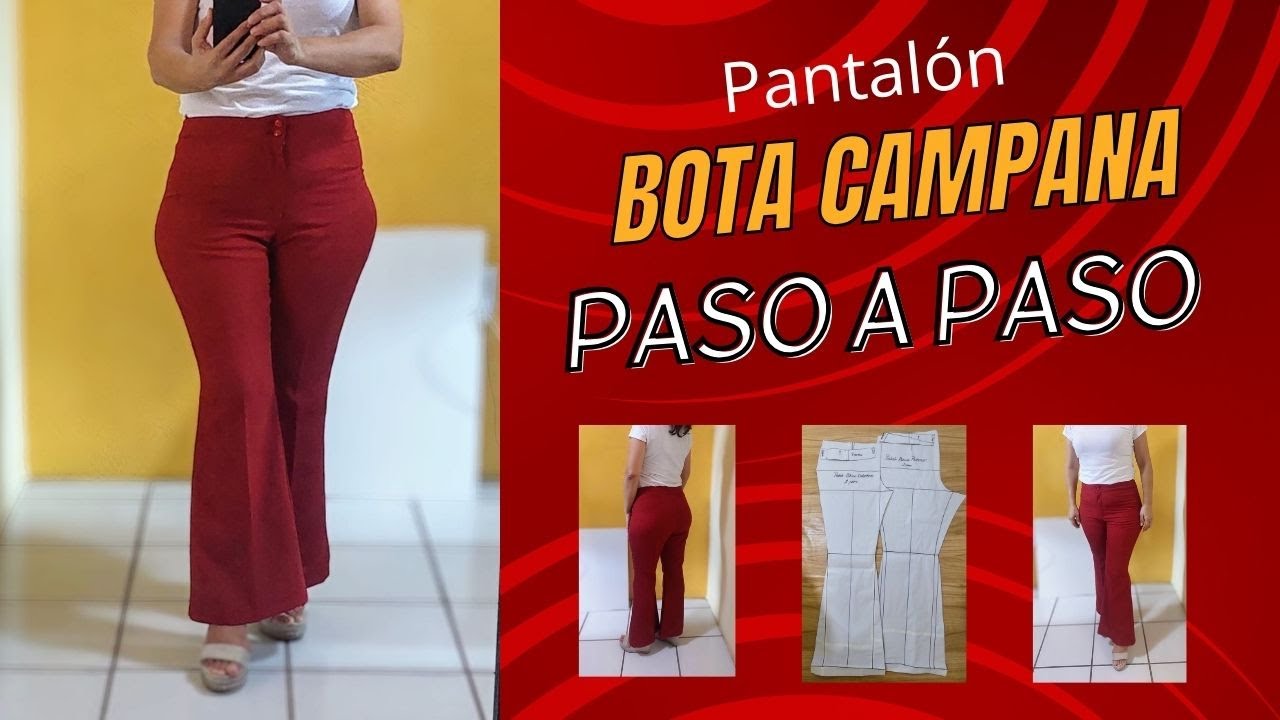 DIY PANTALÓN ACAMPANADO PARA DAMA, principiantes PASO A PASO, pretina anatómica y cierre delantero