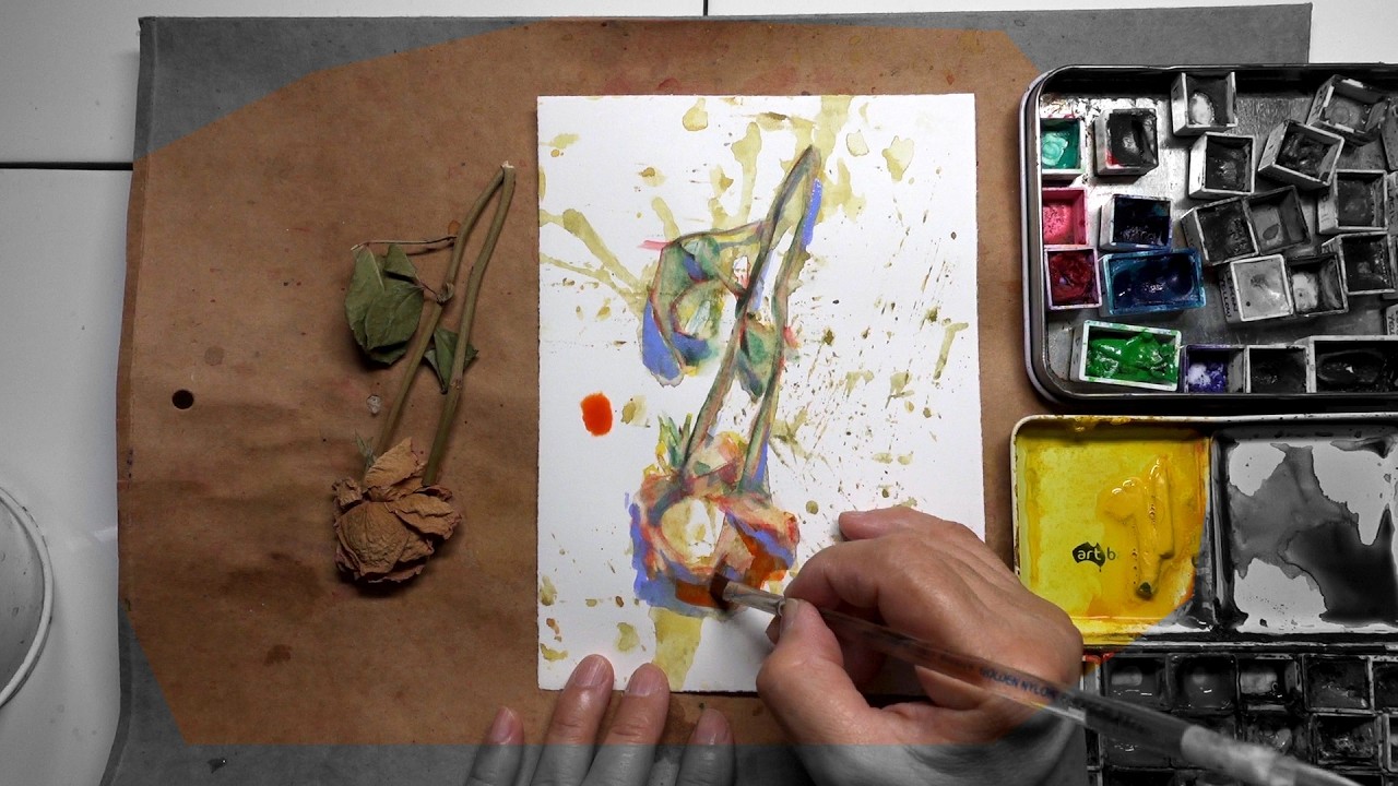 PROCESS: Daily Rose Watercolour Painting DAY 3840 (20260211WED)