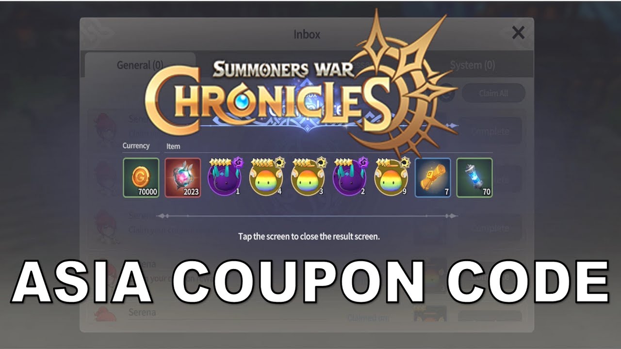 ALL Coupon Code Update March 2023 Summoners War: Chornicles ASIA