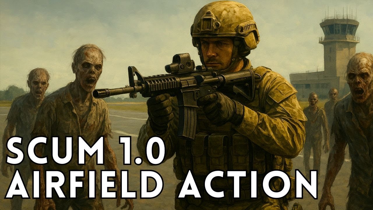 SCUM 1.0 AIRFIELD ACTION (FPS Shooter Montage)