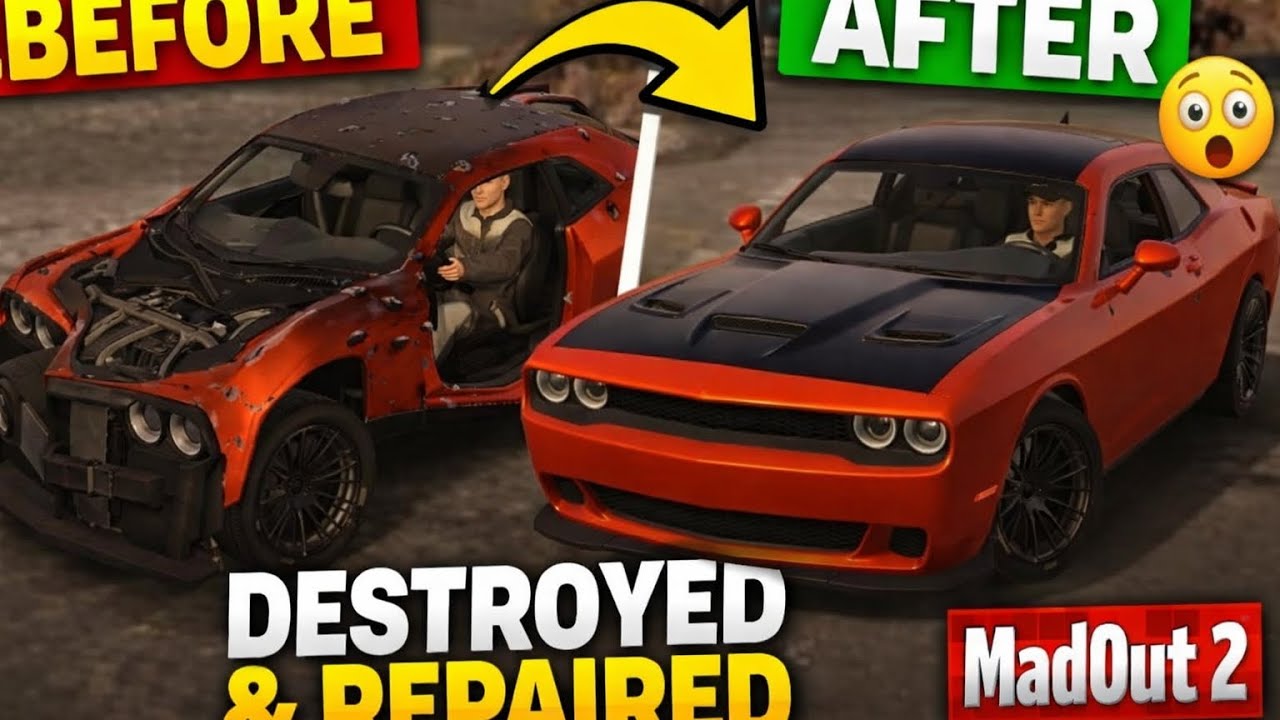 I Repaired This Destroyed Dodge Challenger 🔧🔥 | MadOut 2