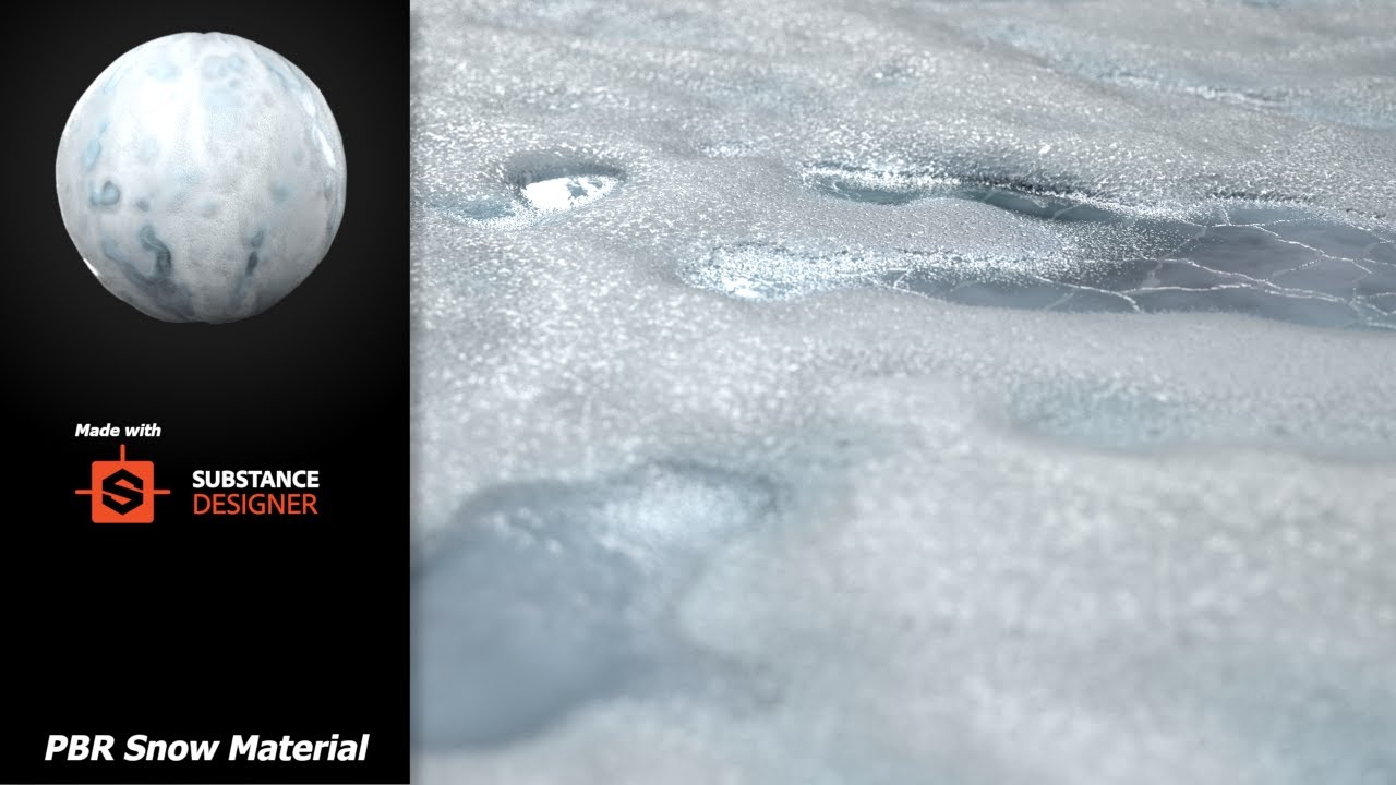 Frozen Snow PBR Material in Substance Designer - Tutorial (Ice Snow Texture)