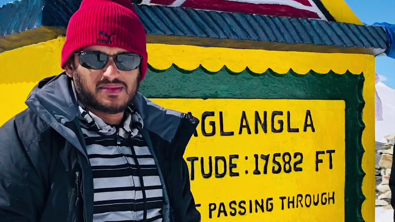 Tanglang La Pass, altitude  (17,582 ft), worlds  second-highest Motorable pass, Leh,  Ladakh