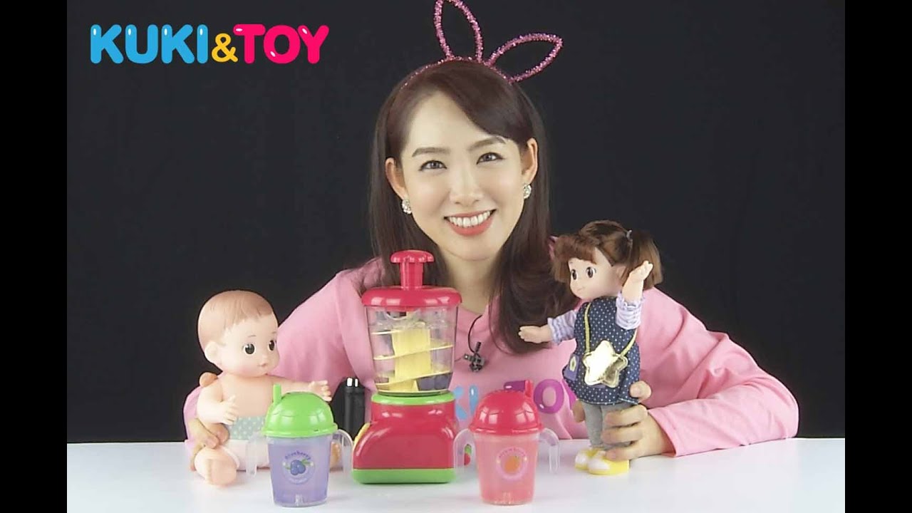 [쿠키토이] 티나의  ♥ 콩순이 딸기쥬스 믹서기 목욕놀이♥  kongsuni  Strawberry juice making machine