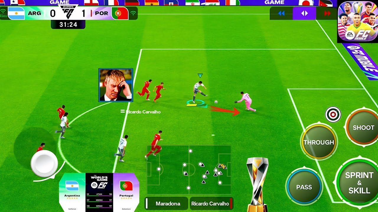 EA Fc Mobile 26 ▪︎ Head To Head World's Game | Online Match &bull; Argentina Vs Portugal | Pro Defense 🔥