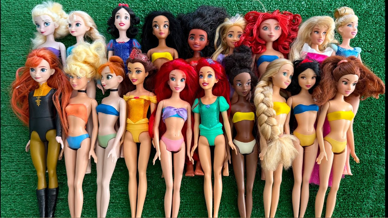 ASMR   Unboxing Mattel Disney Princess Spin & Reveal Surprise Dolls! Satisfying video   Review Toys