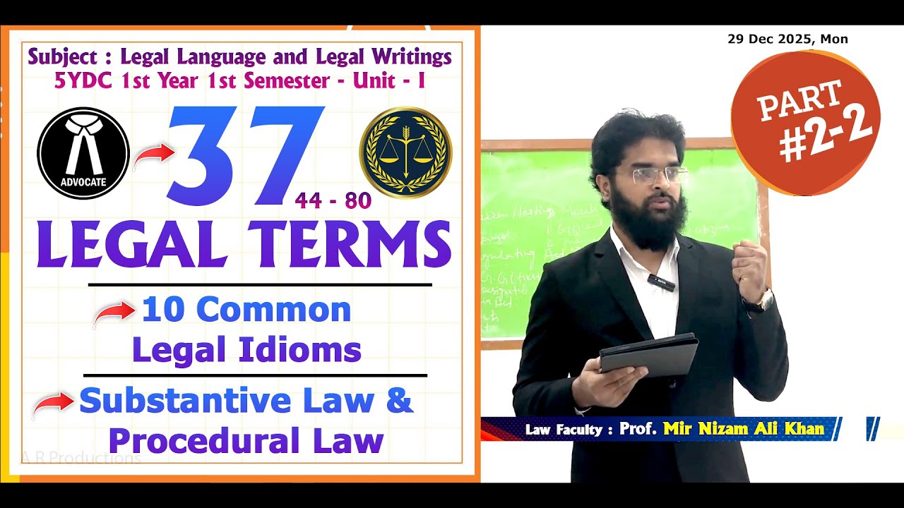 37 #Legal Terms with explanation, Legal Idioms, #Substantive & Procedural #Law by Adv. Nizam A. Khan