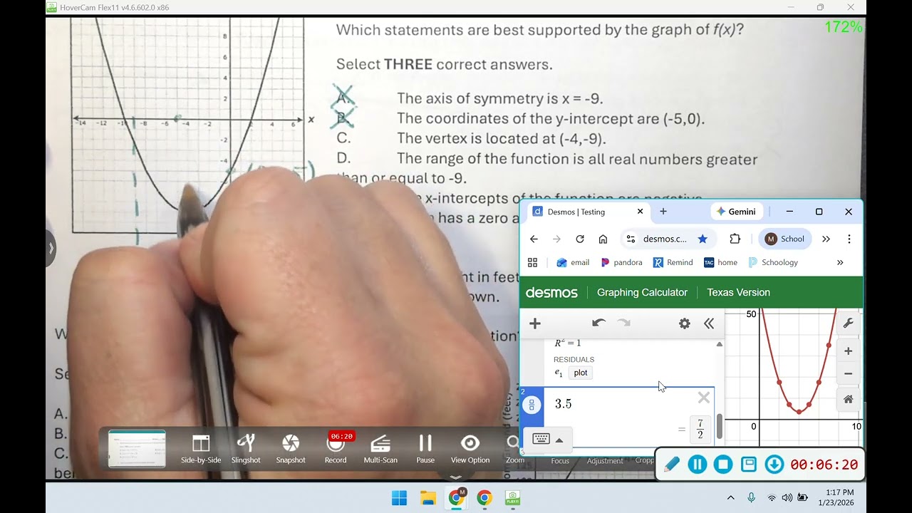 CWHS - Algebra 1 - Quadratic Functions Test Review