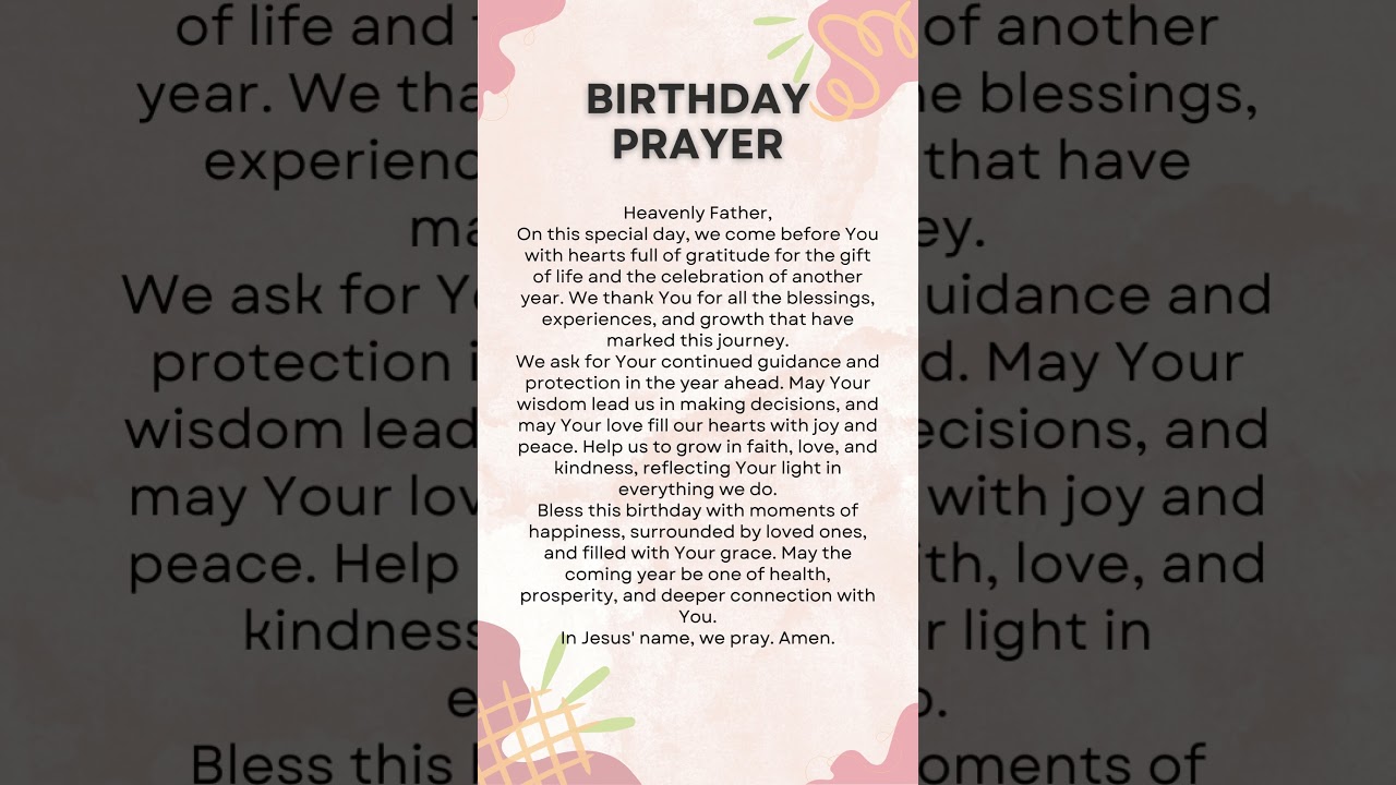 Birthday Prayer | Blessings be with you