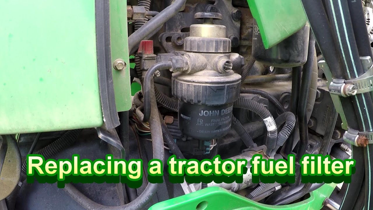 Замена топливного фильтра трактора; Топливный фильтр John Deere 5520