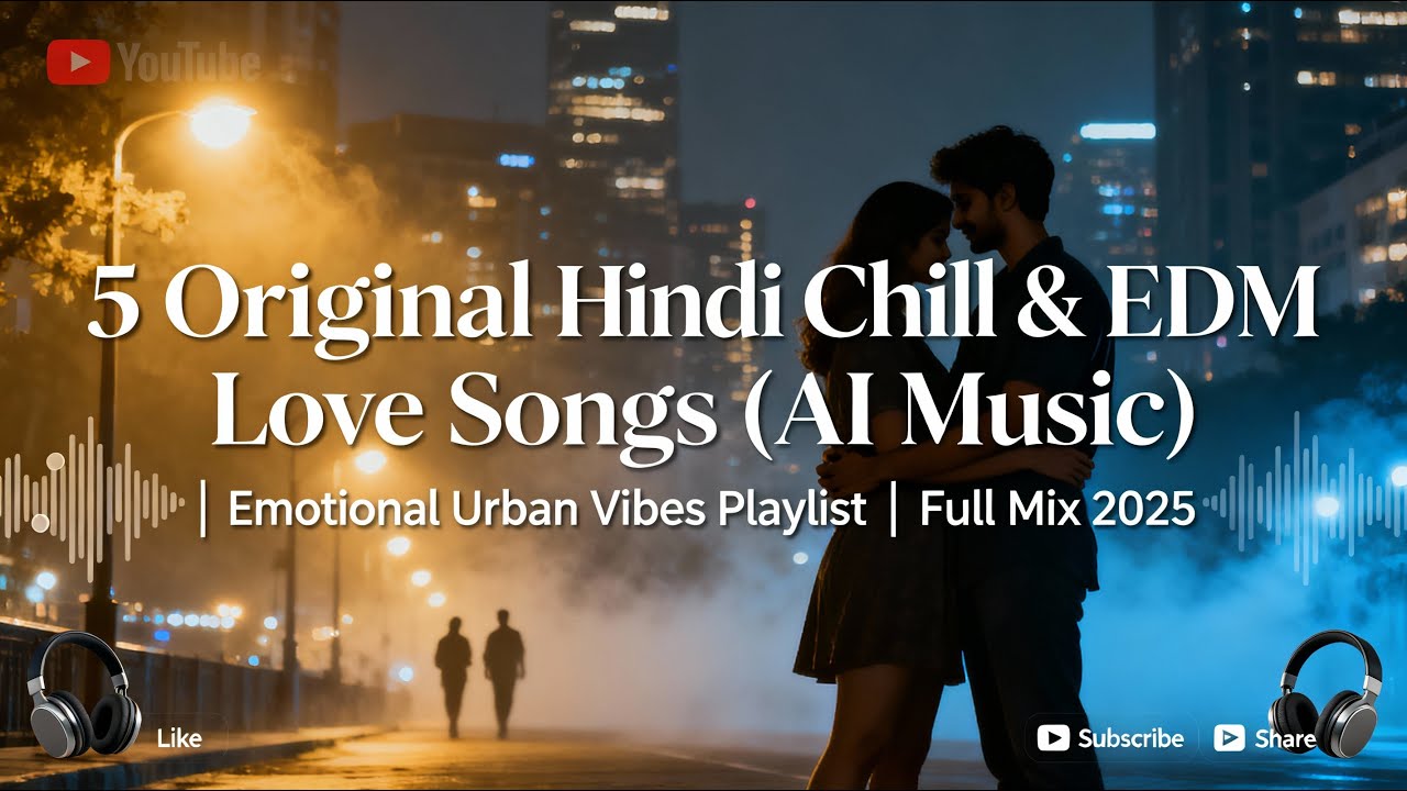 5 Original Hindi Chill & EDM Love Songs (AI Music) | Emotional Urban Vibes Playlist | Full Mix 2025
