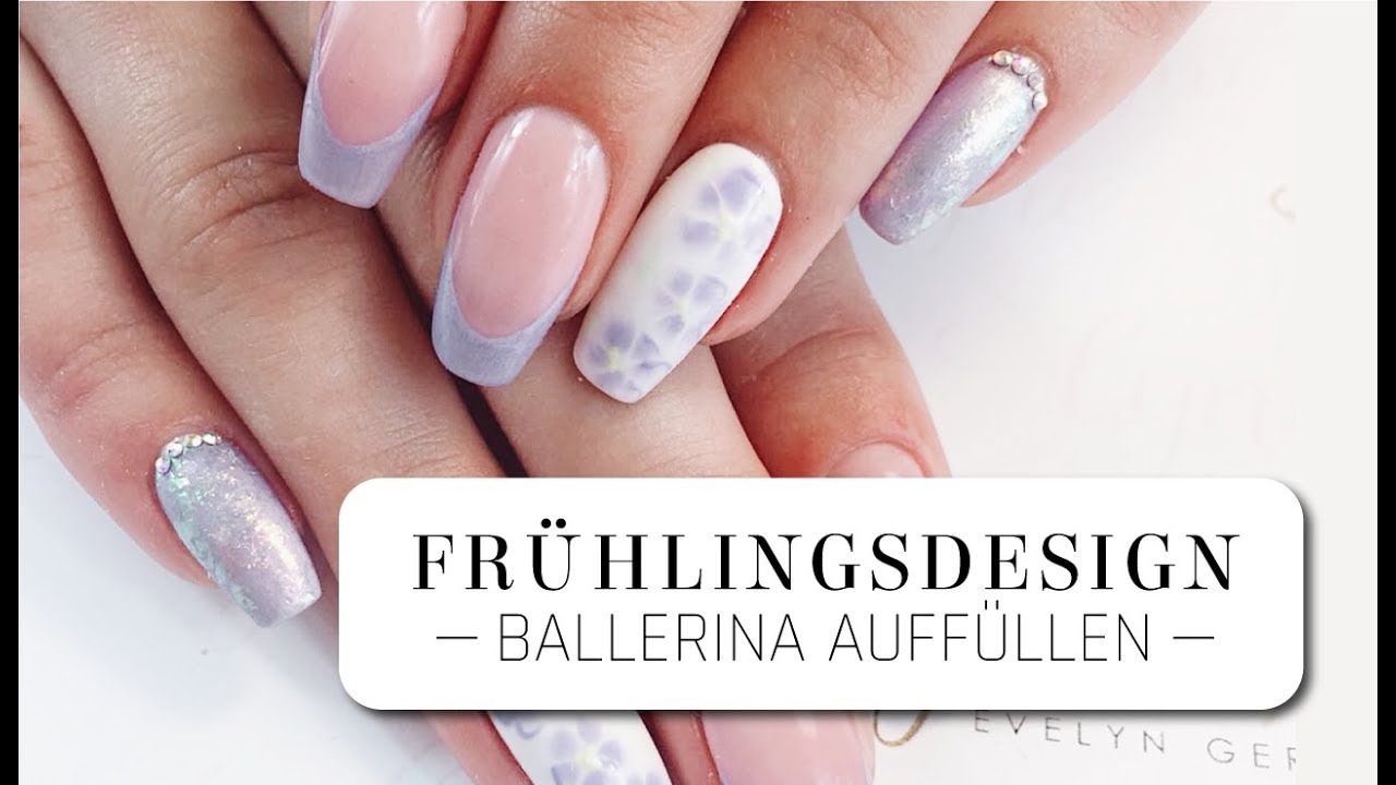 Gelnägel | Ballerina auffüllen mit Frühlingsdesign