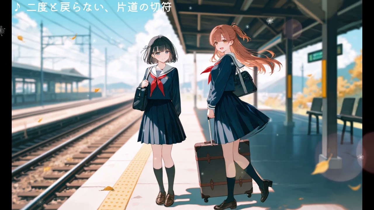 【切ない百合ソング】二度と戻らない、片道の切符｜卒業、駅のホームで告げた最後の「だいすき」【オリジナル曲】