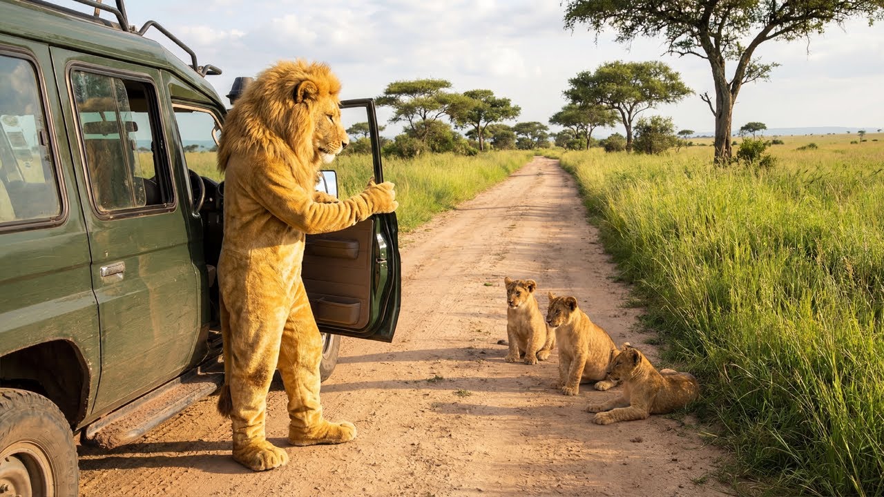 A Man Disguised Himself as a Male Lion to Approach the Pride, Will the Lions Accept Him?