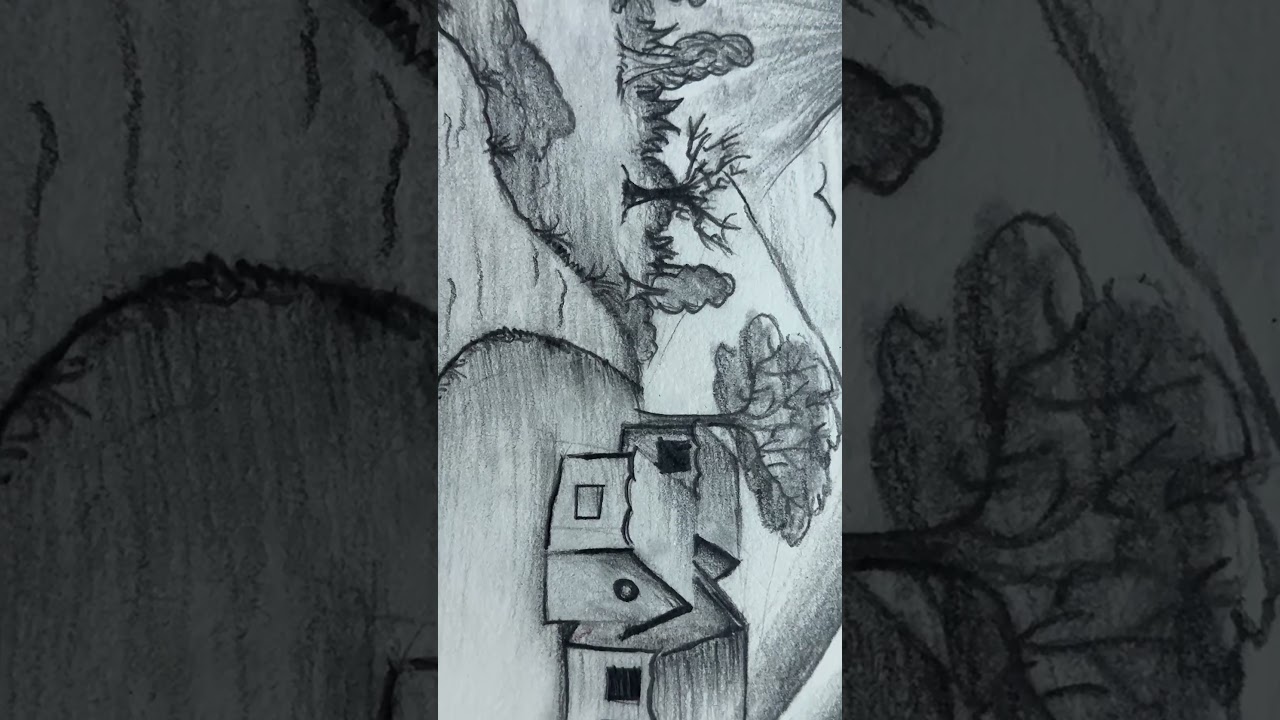 Peaceful Village Landscape | Pencil Shading Art ✏️ 