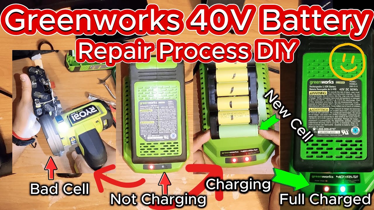 Greenworks 40V Lithium Battery 2901319 Repair | Step-by-Step | DIY Project