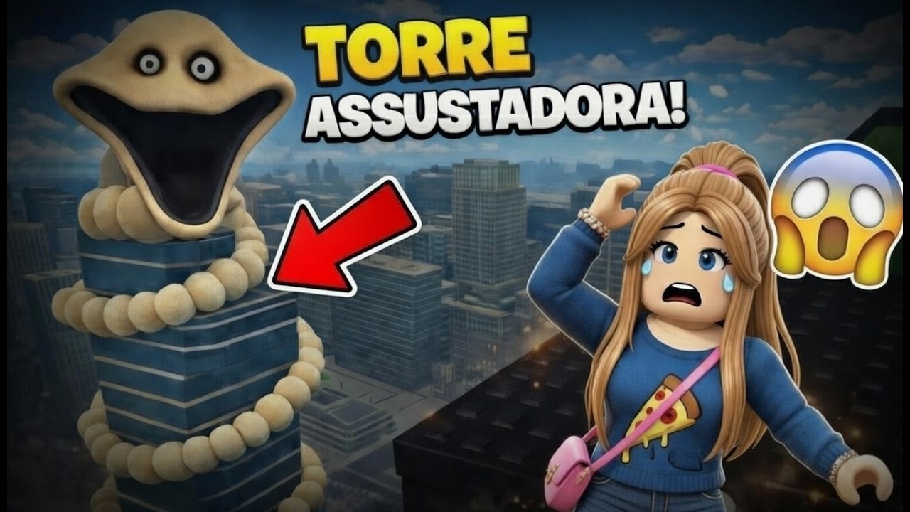O VERME ME PEGOU? 😱 Subi a Torre do Verme Assustador no Roblox! #roblox