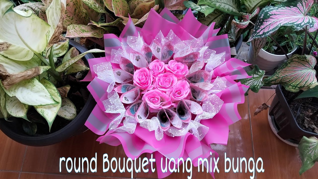 Cara Membuat Round Bouquet Mix Bunga Mawar || Round Bouquet Wrapping 