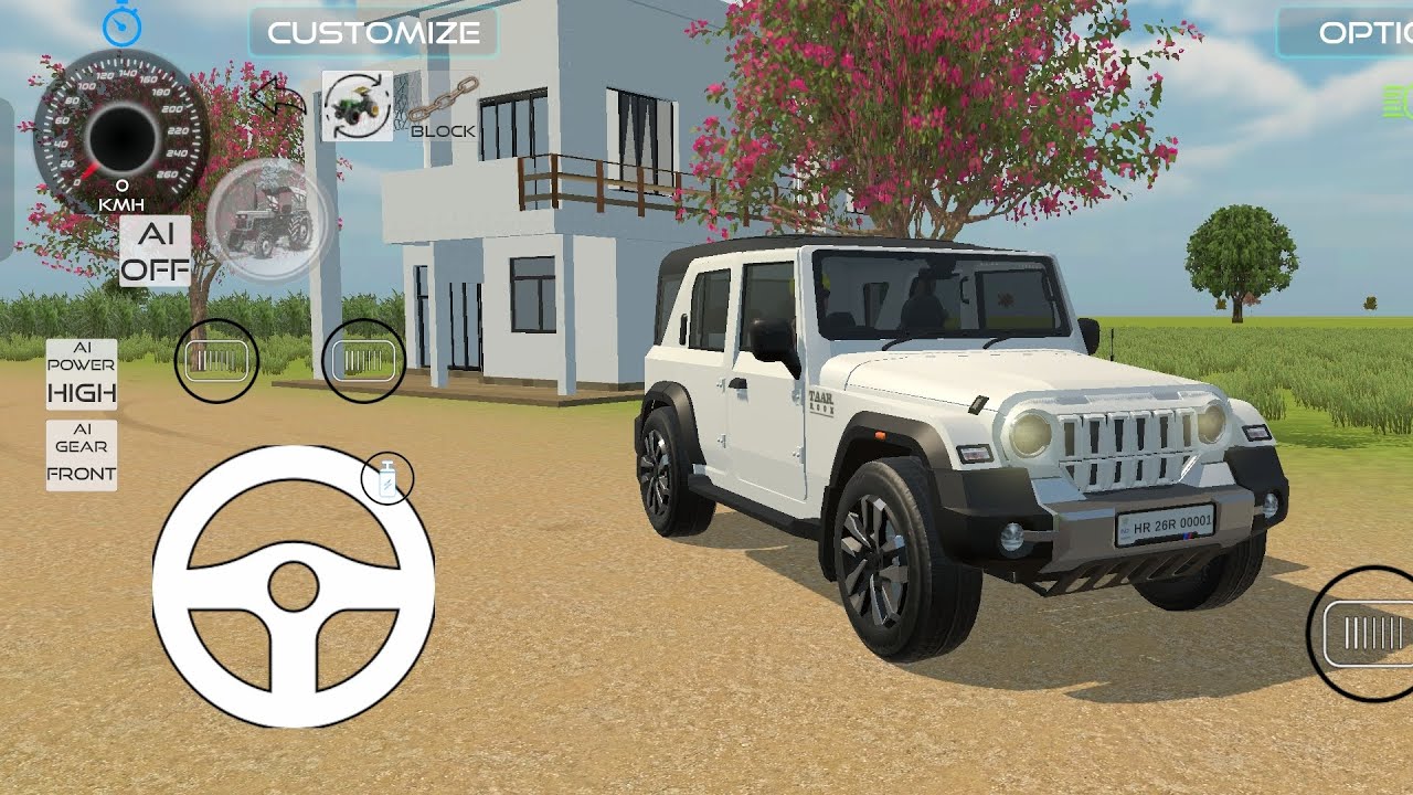 Tharroxx black and white car #vairal #youtubevideos #scorpio #top #modal #drivinggame 
