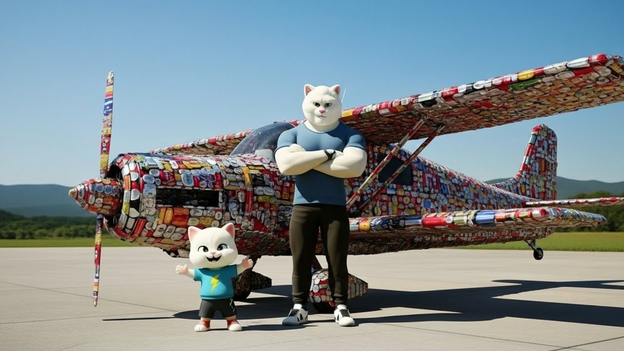 Kitten Got Bullied for a Soda Can Plane… PapaCat’s Shocking Water Jet 💦 | AI Cat Story