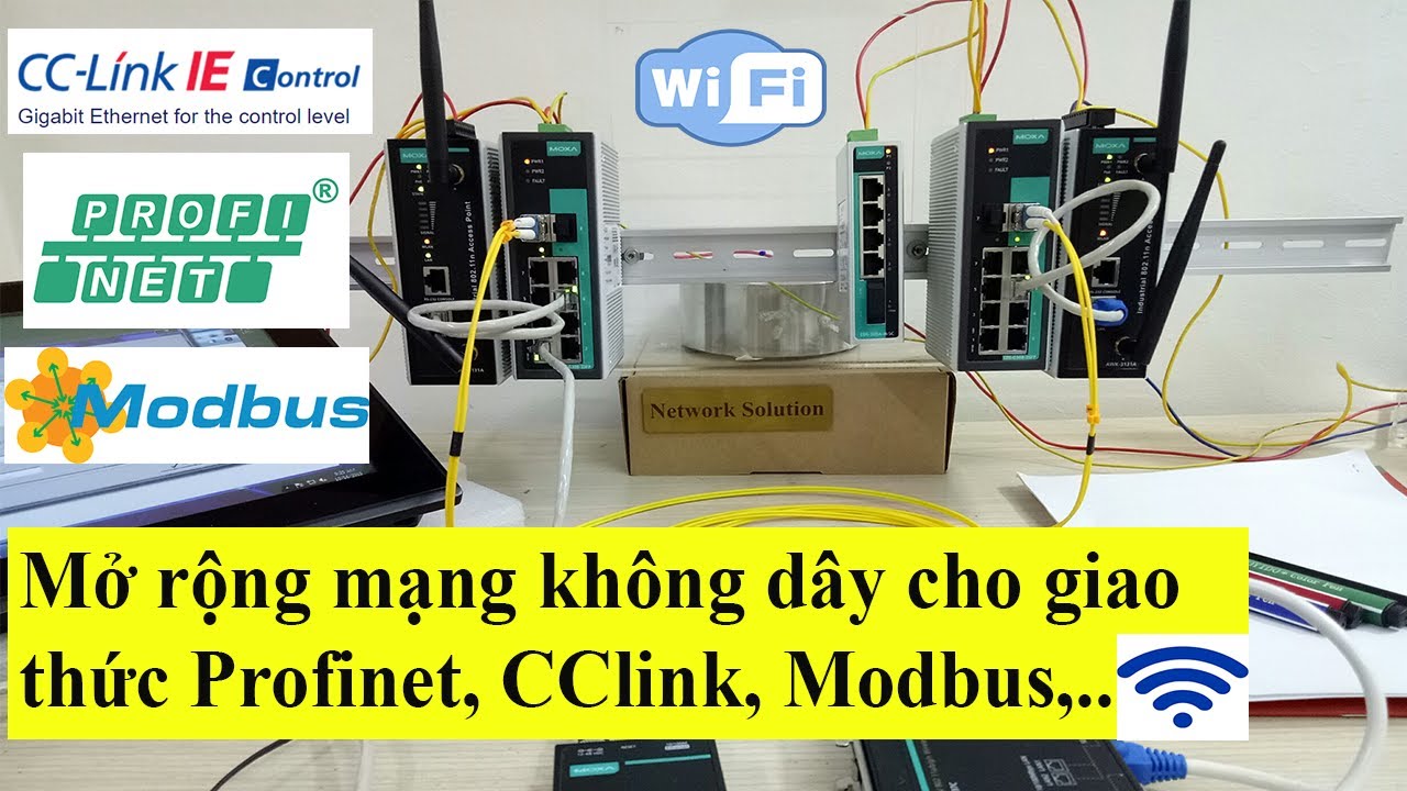 Mạng không dây cho giao thức Profinet, CClink, Modbus.. Giải pháp cho PLC Siemens, Mitsubishi,..