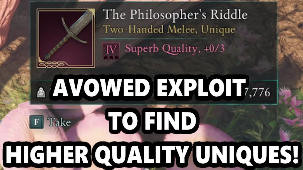 Avowed Exploit To Improve Unique Quality