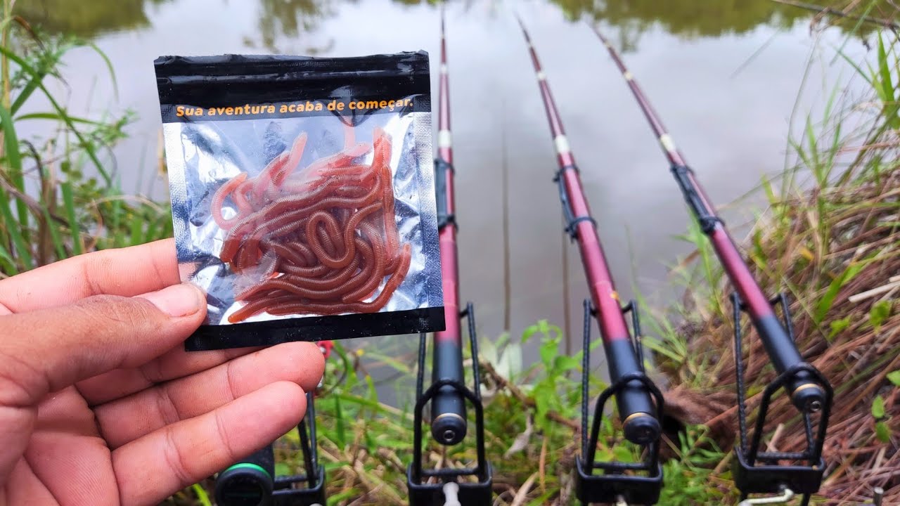 🔥Fui TESTAR essa MINHOCA ARTIFICIAL na Pescaria de Tilapia Selvagem