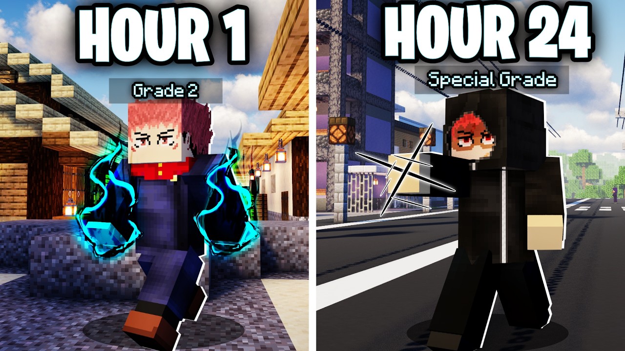 I spent 24 hours as Modulo Yuji in Minecraft Jujutsu Kaisen.
