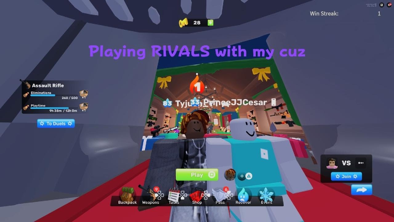 Playing ROBLOX RIVALS with my cuz