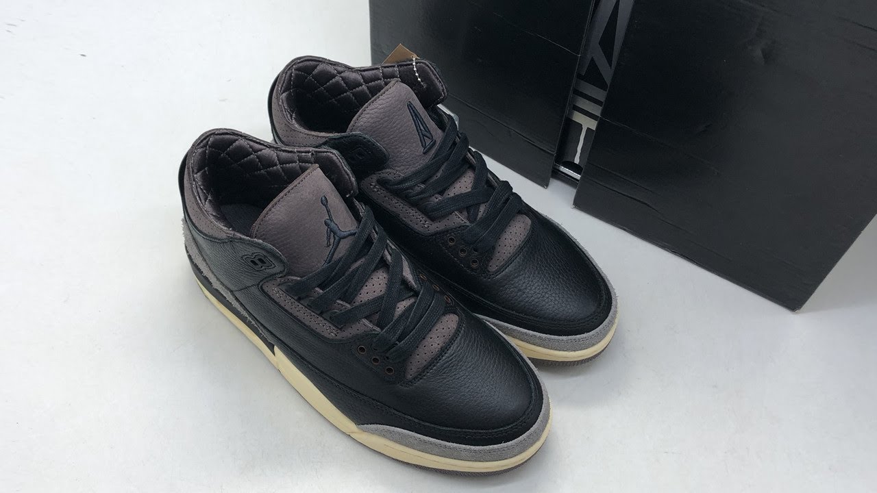 Comparison Real vs Fake A Ma Maniere x Jordan 3 Black