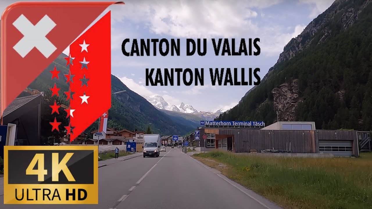 DRIVING SWISS ALPS, VISP District, Canton of VALAIS, Way to ZERMATT, SWITZERLAND I 4K 60fps