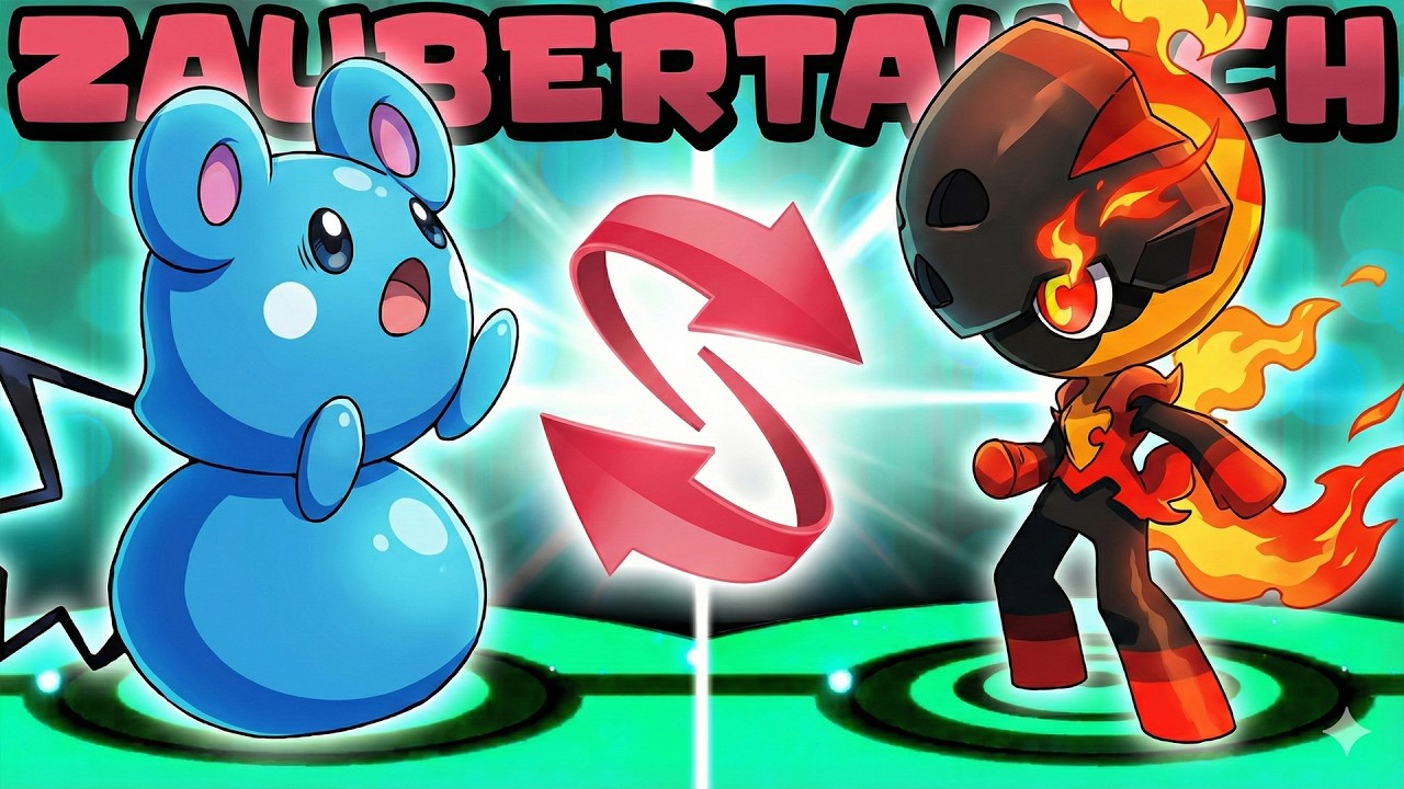 Wir ZAUBERTAUSCHEN unsere Pokémon, dann kämpfen wir!