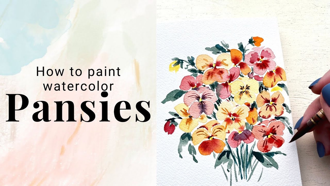 How to paint loose Pansies in watercolor - Day 17