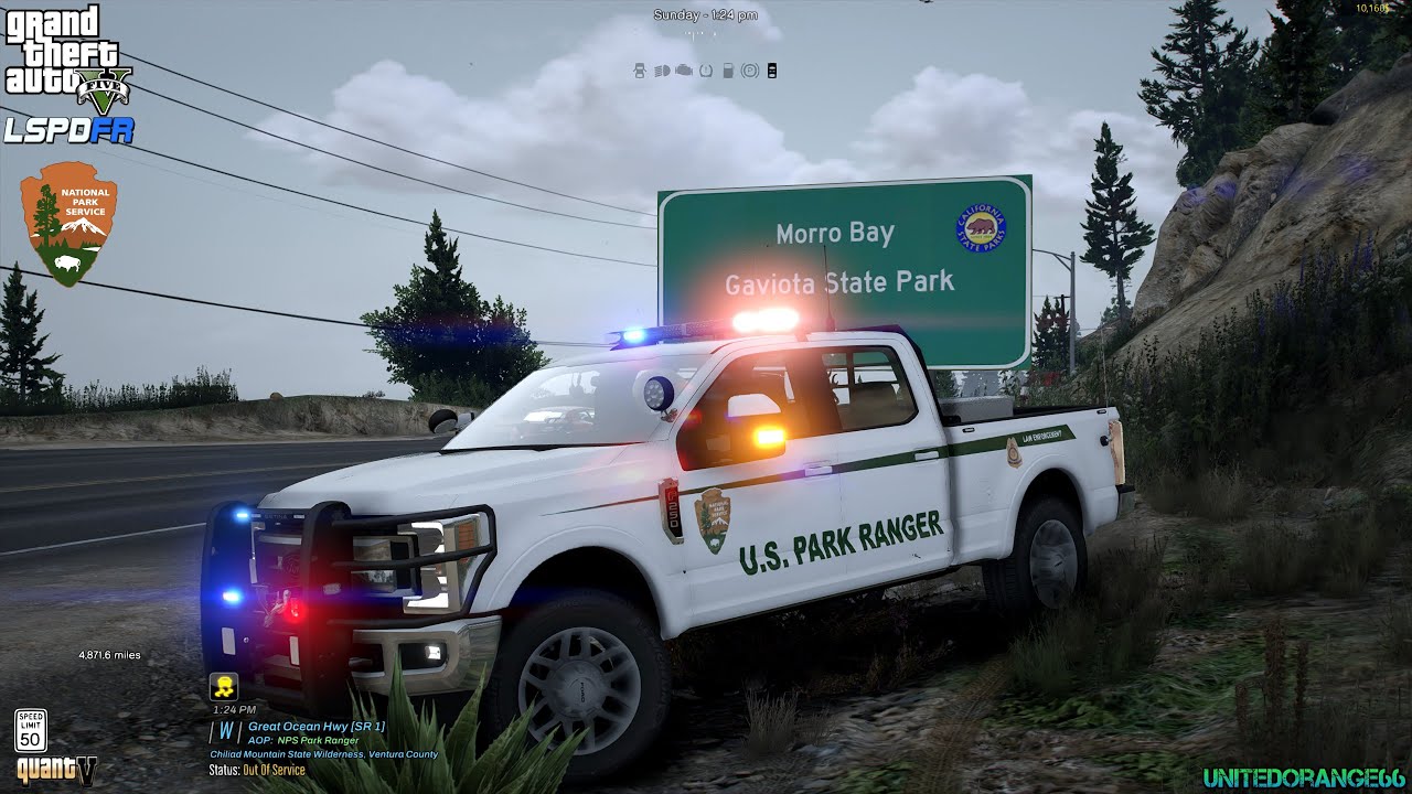 GTA V - LSPDFR 0.4.9🚔 - NPS  - Park Ranger Patrol - Ford F-250 | Active Shooters - 4K