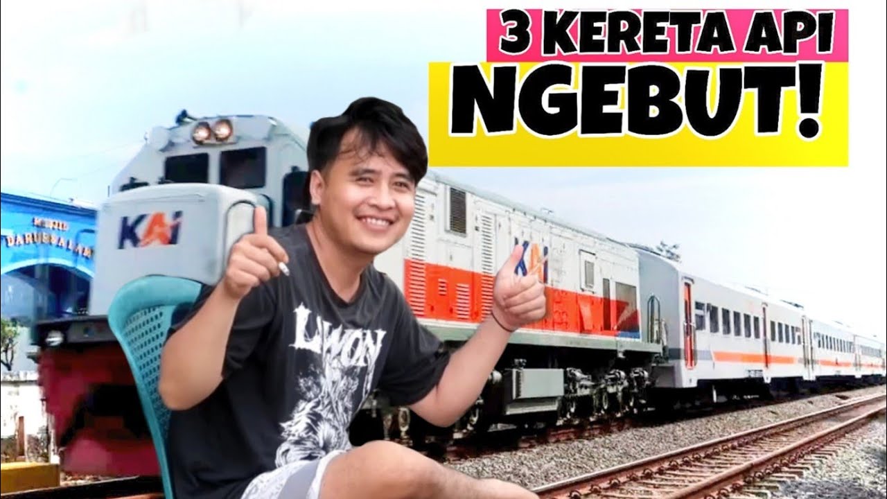 NONTON KERETA API NGEBUT DI STASIUN LAMA SUMLARAN
