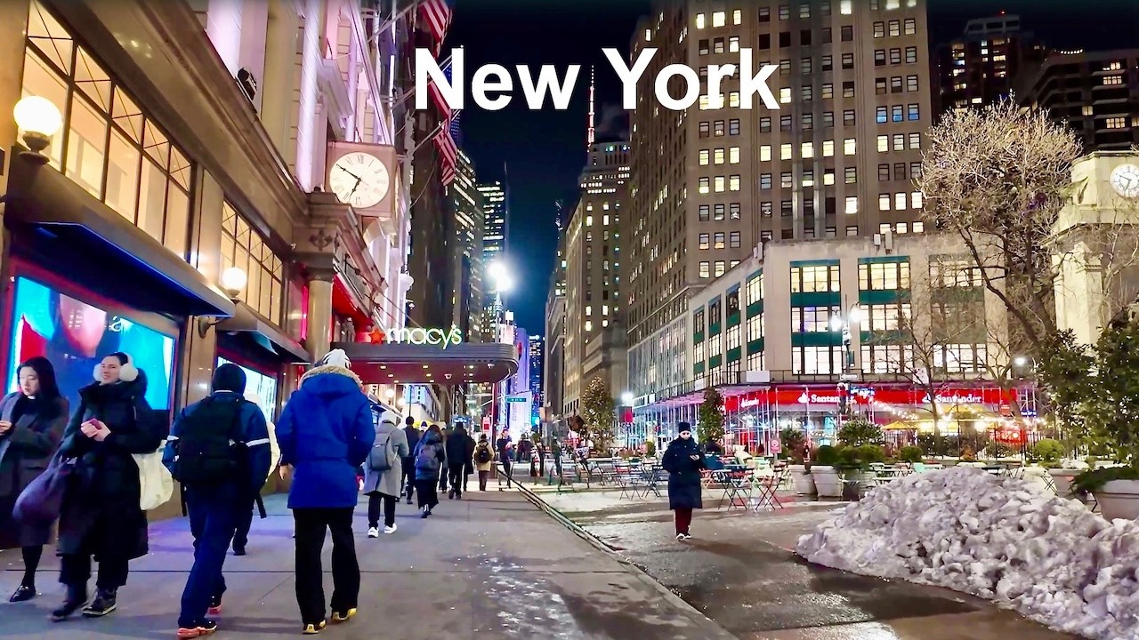 NYC Midtown Winter Night Walking Tour