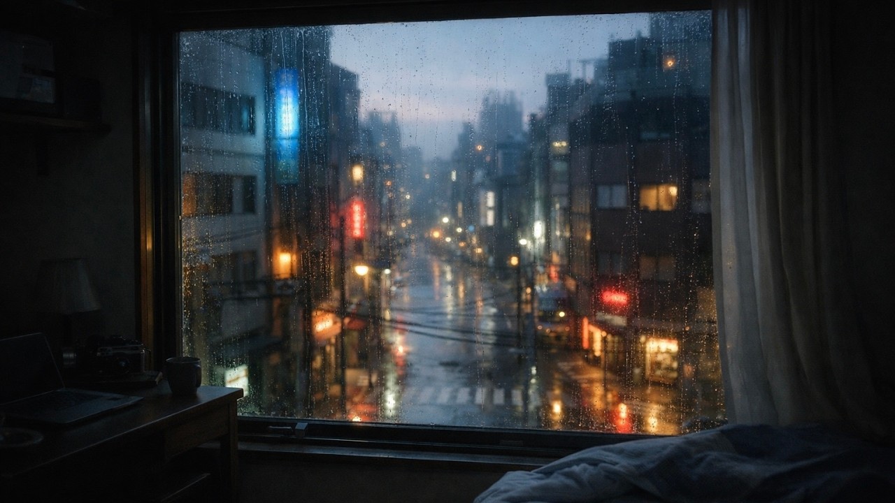Rainy Morning Window Ambience 🌧️ | Cozy City Room for Sleep & Study (No Music)