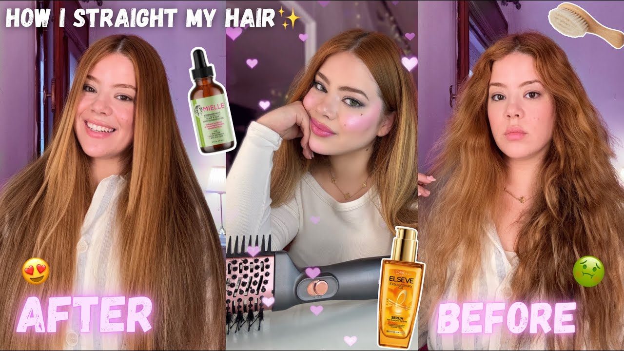 Hair Routine | ✨👩🏻‍🦰 كيفاش كانصاوب شعري بوحدي فالدار مورا الحمام غير بالسشوار 😍🎀