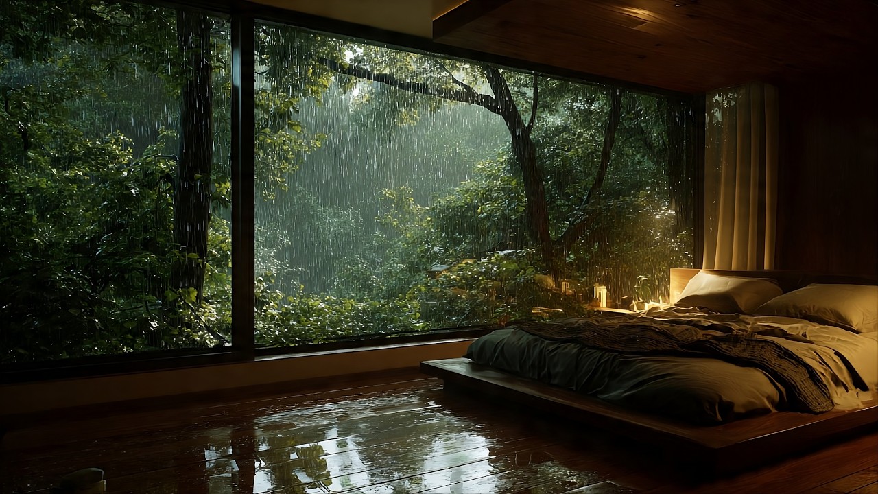 Doctors Hate This Simple Sleep Trick 🌧️ Heavy Rain & Warm Room Ambience (Fall Asleep Fast)