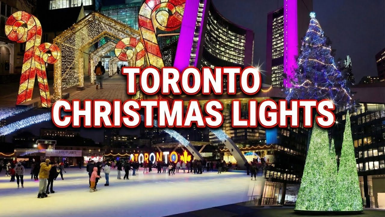 Toronto Christmas Lights ✨ Downtown Friday Night Walk (Dec 2025)