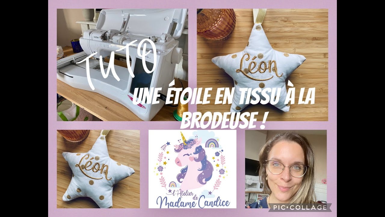 TUTO broderie : création d'une étoile en tissu personnalisée grâce à ma brodeuse Brother !