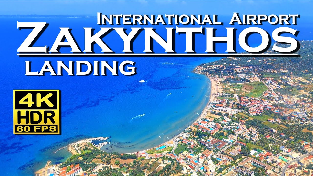 Zakynthos Airport landing - Greece in 4K 60fps HDR  UHD Dolby Atmos 💖 The best places 👀 Walking tour