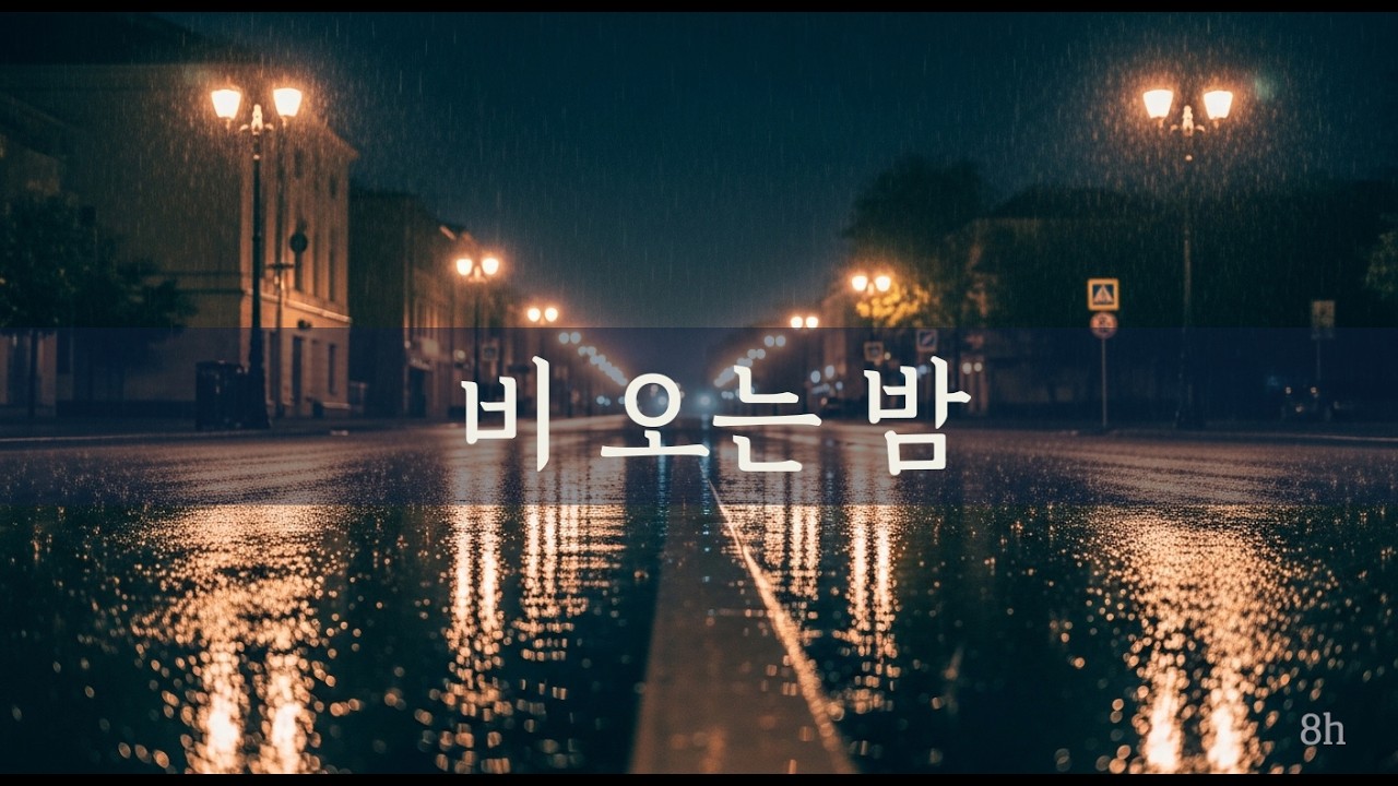 비 오는 밤, 텅 빈 거리의 빗소리 | 조용한 휴식을 위한 8시간