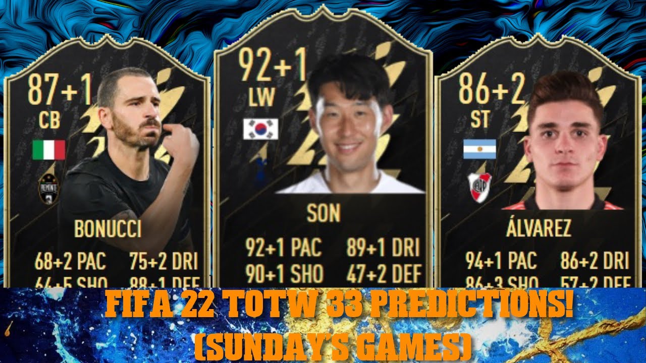 FIFA 22 TOTW 33 PREDICTIONS FT. 🇰🇷 SON, 🇦🇷 ALVAREZ AND 🇮🇹 BONUCCI