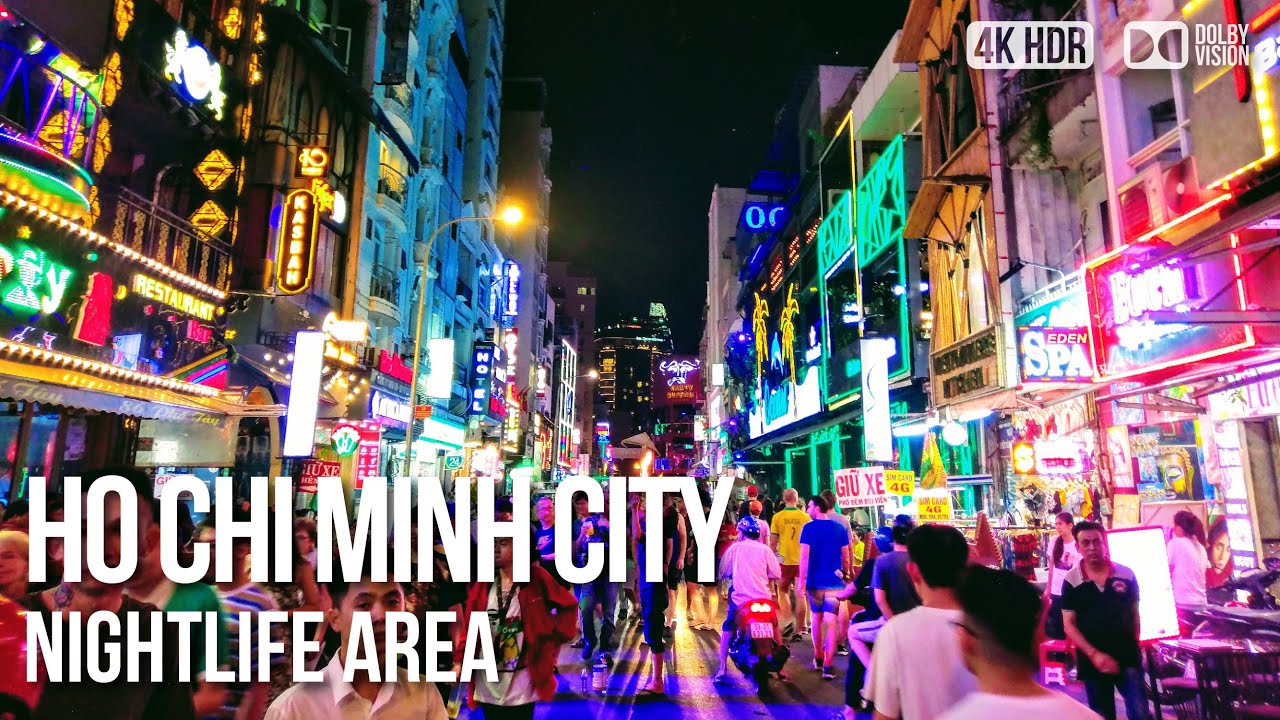 Ho Chi Minh City Nightlife Area, Clubs and Bars - 🇻🇳 Vietnam [4K HDR] Walking Tour