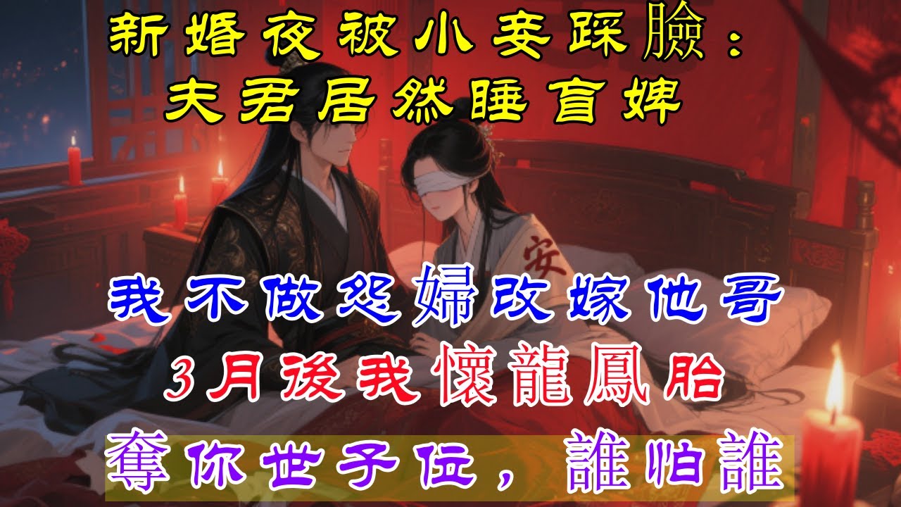 【完结文】新婚夜被小妾踩臉：夫君居然睡盲婢，我不做怨婦改嫁他哥，3月後我懷龍鳳胎，奪你世子位，誰怕誰#古言小说  #甜文#漫画解说 #爽文#古代小说#古言#爽文故事