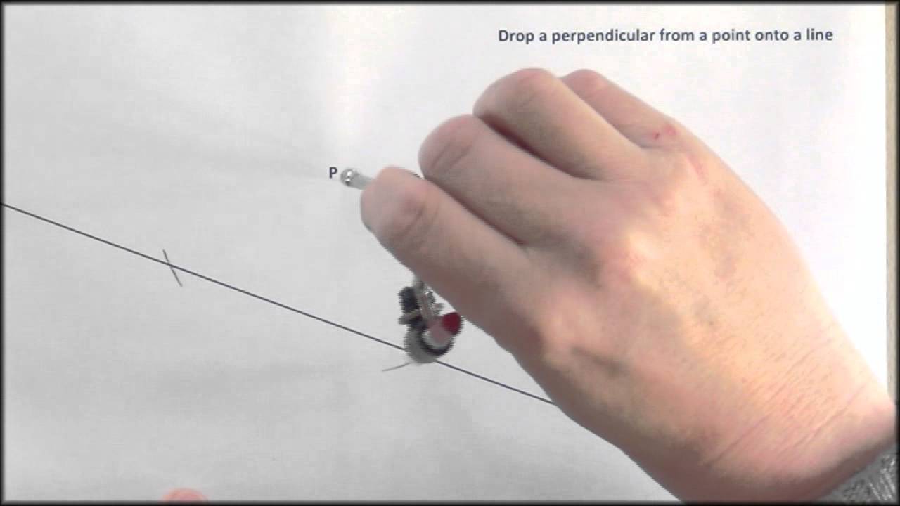 Straightedge and compass: dropping a perpendicular from a point to a line